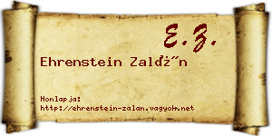 Ehrenstein Zalán névjegykártya